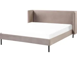 Beliani Parisanky Sametti Ruskeanharmaa 160 X 200 Cm Arette Flash Sale