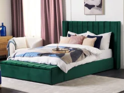 Beliani Parisanky Sametti Säilytystila Smaragdinvihrea 180 X 200 Cm Noyers Online
