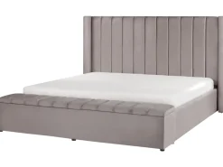 Beliani Parisanky Sametti Säilytystila Harmaa 180 X 200 Cm Noyers Cheap