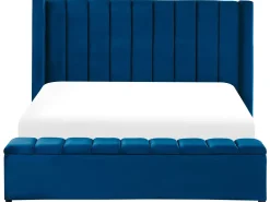 Beliani Parisanky Sametti Säilytystila Laivastonsininen 180 X 200 Cm Noyers Hot