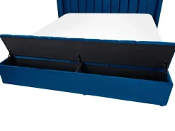 Beliani Parisanky Sametti Säilytystila Laivastonsininen 180 X 200 Cm Noyers Hot