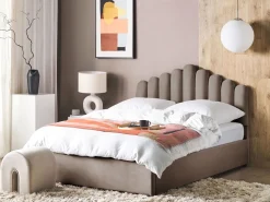 Beliani Parisanky Sametti Säilytystila Ruskeanharmaa 180 X 200 Cm Vincennes Hot