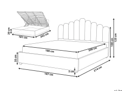 Beliani Parisanky Sametti Säilytystila Ruskeanharmaa 180 X 200 Cm Vincennes Hot