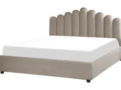 Beliani Parisanky Sametti Säilytystila Ruskeanharmaa 180 X 200 Cm Vincennes Hot