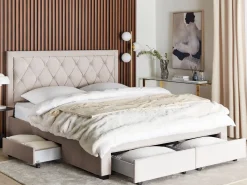 Beliani Parisanky Sametti Säilytystila Beige 180 X 200 Cm Lievin Shop