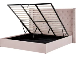 Beliani Parisanky Sametti Säilytystila Vaaleanpunainen 180 X 200 Cm Lubbon Fashion