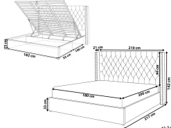 Beliani Parisanky Sametti Säilytystila Vaaleanpunainen 180 X 200 Cm Lubbon Fashion