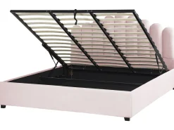 Beliani Parisanky Sametti Säilytystila Pastellipinkki 180 X 200 Cm Vincennes Clearance