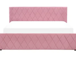 Beliani Parisanky Sametti Säilytystila Vaaleanpunainen 180 X 200 Cm Rochefort Best