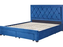 Beliani Parisanky Sametti Säilytystila Laivastonsininen 180 X 200 Cm Lievin Fashion