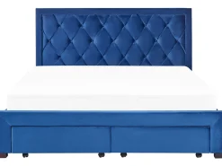 Beliani Parisanky Sametti Säilytystila Laivastonsininen 180 X 200 Cm Lievin Fashion