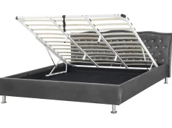 Beliani Parisanky Sametti Säilytystila Tummanharmaa 180 X 200 Cm Metz Discount