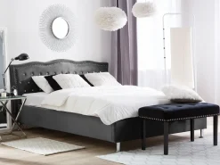 Beliani Parisanky Sametti Säilytystila Tummanharmaa 180 X 200 Cm Metz Discount