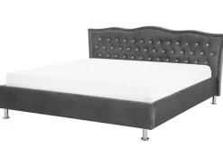 Beliani Parisanky Sametti Säilytystila Tummanharmaa 180 X 200 Cm Metz Discount