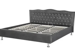 Beliani Parisanky Sametti Säilytystila Tummanharmaa 180 X 200 Cm Metz Discount