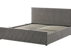 Beliani Parisanky Sametti Säilytystila Harmaa 180 X 200 Cm Rochefort Best Sale