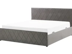 Beliani Parisanky Sametti Säilytystila Harmaa 180 X 200 Cm Rochefort Best Sale