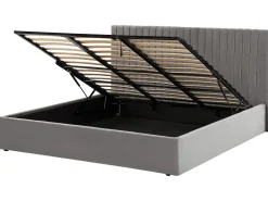 Beliani Parisanky Sametti Säilytystila Harmaa 180 X 200 Cm Vion Shop