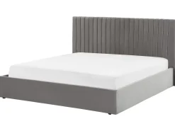 Beliani Parisanky Sametti Säilytystila Harmaa 180 X 200 Cm Vion Shop