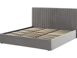 Beliani Parisanky Sametti Säilytystila Harmaa 180 X 200 Cm Vion Shop