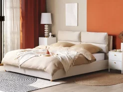 Beliani Parisanky Sametti Säilytystila Vaalea Beige 180 X 200 Cm Batilly Cheap