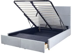 Beliani Parisanky Sametti Säilytystila Vaaleanharmaa 140 X 200 Cm Vernoyes Flash Sale