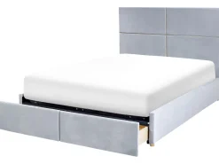 Beliani Parisanky Sametti Säilytystila Vaaleanharmaa 140 X 200 Cm Vernoyes Flash Sale