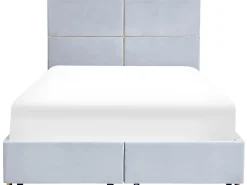 Beliani Parisanky Sametti Säilytystila Vaaleanharmaa 140 X 200 Cm Vernoyes Flash Sale