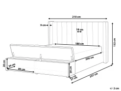 Beliani Parisanky Sametti Säilytystila Beige 180 X 200 Cm Noyers Cheap