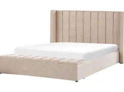 Beliani Parisanky Sametti Säilytystila Beige 180 X 200 Cm Noyers Cheap