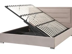 Beliani Parisanky Sametti Säilytystila Ruskeanharmaa 180 X 200 Cm Rouen Shop