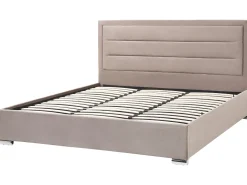 Beliani Parisanky Sametti Säilytystila Ruskeanharmaa 180 X 200 Cm Rouen Shop