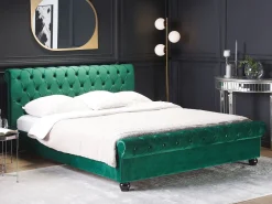 Beliani Parisanky Sametti Smaragdinvihrea 180 X 200 Cm Avallon Sale