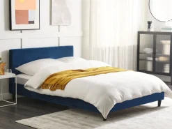 Beliani Parisanky Sametti Tummansininen 140 X 200 Cm Fitou Discount