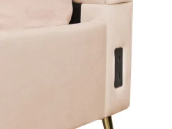 Beliani Parisanky Sametti Usb-Portti Beige 160 X 200 Cm Miribel Fashion