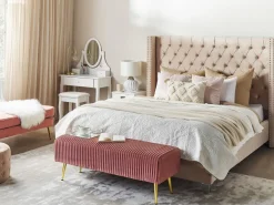 Beliani Parisanky Sametti Vaaleanpunainen 180 X 200 Cm Lubbon Fashion