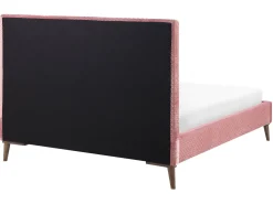 Beliani Parisanky Sametti Vaaleanpunainen 160 X 200 Cm Bayonne Cheap