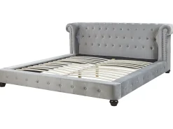 Beliani Parisanky Sametti Vaaleanharmaa 180 X 200 Cm Cavaillon Best Sale