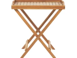 Beliani Parvekekalustesetti Akaasiapuinen Ruskeanharmailla Pehmusteilla Java Cheap