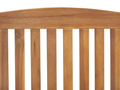 Beliani Parvekekalustesetti Akaasiapuinen Ruskeanharmailla Pehmusteilla Java Cheap