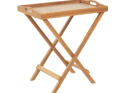 Beliani Parvekekalustesetti Akaasiapuinen Terrakotan Varisilla Pehmusteilla Java Clearance