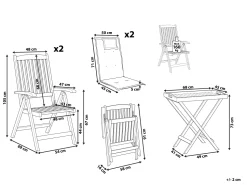 Beliani Parvekekalustesetti Akaasiapuinen Terrakotan Varisilla Pehmusteilla Java Clearance