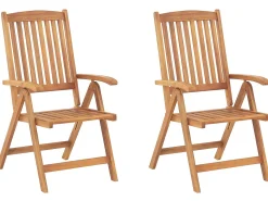 Beliani Parvekekalustesetti Akaasiapuinen Terrakotan Varisilla Pehmusteilla Java Clearance