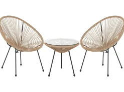 Beliani Parvekekalustesetti Polyrottinki Luonnollinen Acapulco Ii Sale