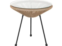 Beliani Parvekekalustesetti Polyrottinki Luonnollinen Acapulco Ii Sale