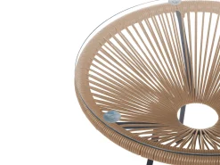 Beliani Parvekekalustesetti Polyrottinki Luonnollinen Acapulco Ii Sale