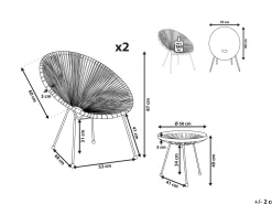 Beliani Parvekekalustesetti Rottinkinen Sininen Acapulco Ii Sale