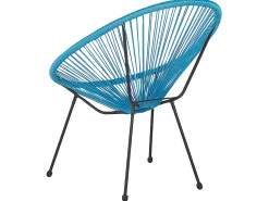 Beliani Parvekekalustesetti Rottinkinen Sininen Acapulco Ii Sale