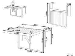 Beliani Parvekepoyta 60X40 Cm Puinen Tumma Udine Sale