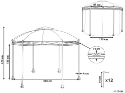 Beliani Paviljonki Grafiitinharmaa 360 X 275 Cm Safara Online